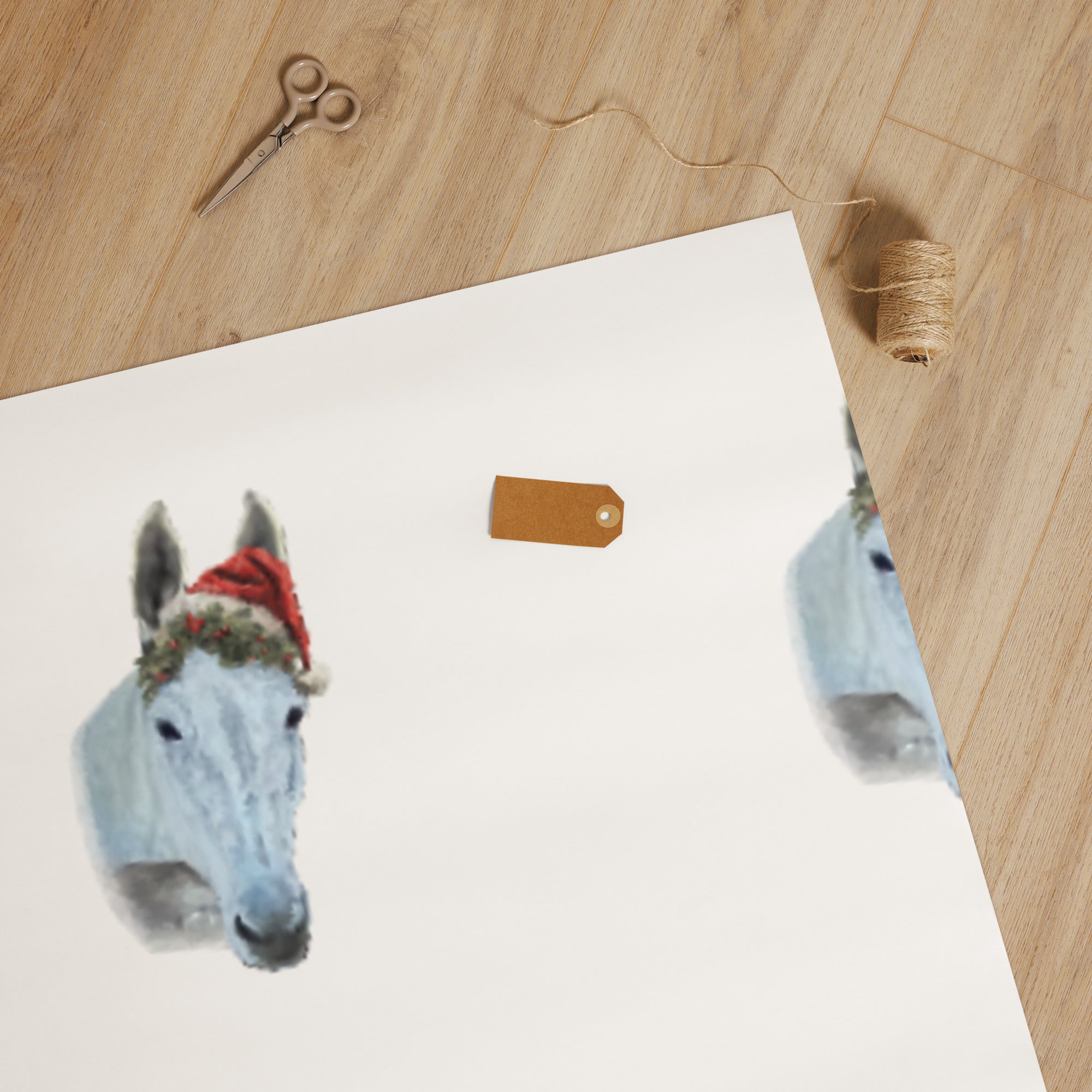 Santa hat mule Gift wrap paper